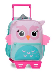 MOCHILA ADAP. 28CM. C/CARRO. ROLL ROAD HAPPY PETS OWL